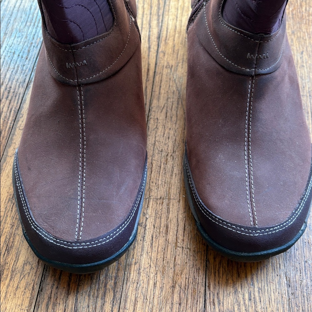 Merrell winter boots lined calf high pull on side zip burgundy 9 cabincore cozy - Picture 2 of 14